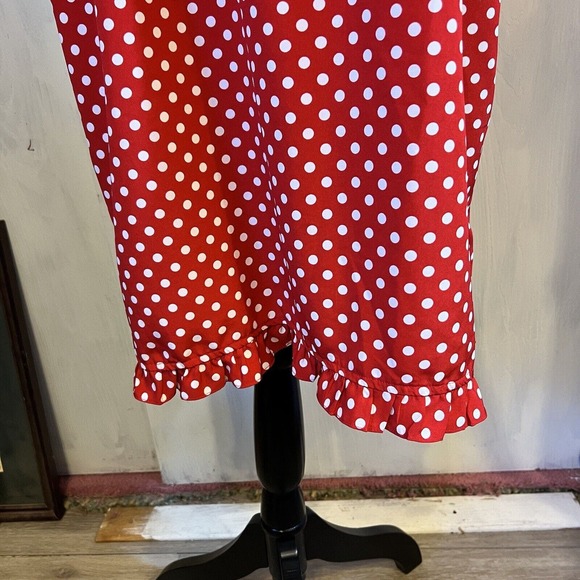 Melissa Harper MHM Red White Polka Dots Dress Sleeveless Zipper Minnie Mouse - Picture 2 of 11